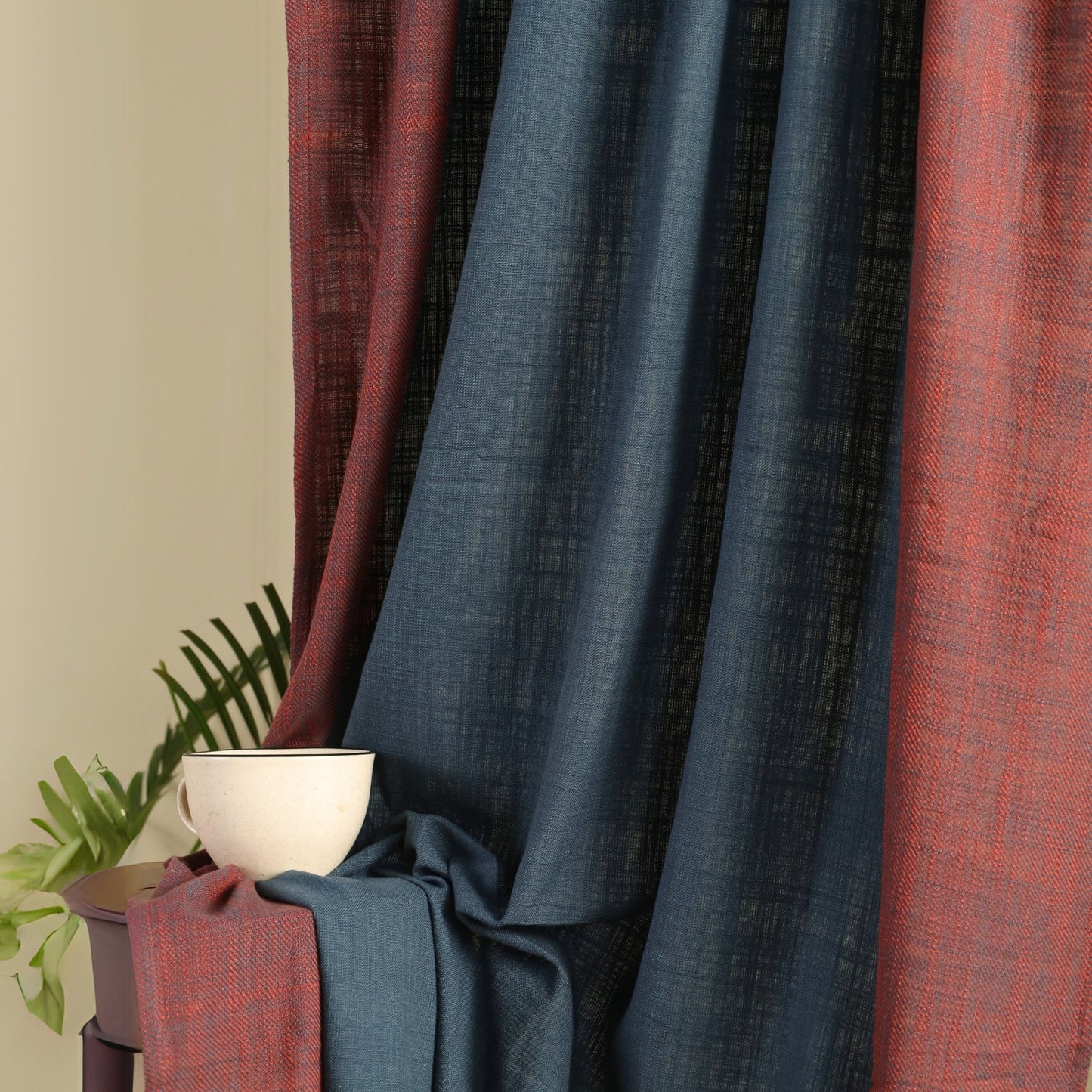 Pure Cotton Door Curtain in 7ft |Navy Blue Colour | Gentle Machine Wash or Hand Wash | Chintz Collection