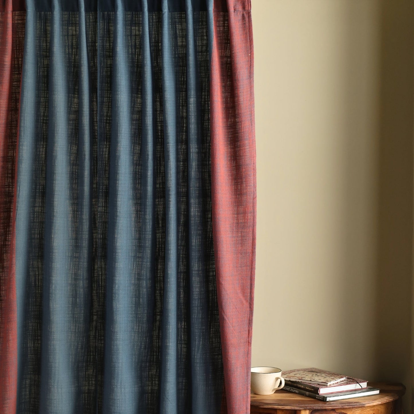 Pure Cotton Door Curtain in 7ft |Navy Blue Colour | Gentle Machine Wash or Hand Wash | Chintz Collection