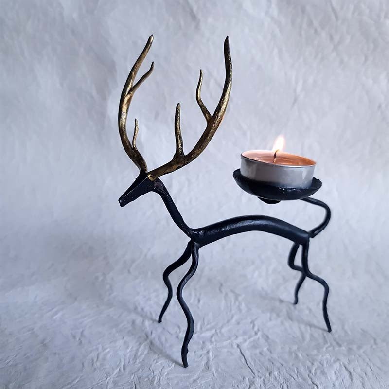 handmade-golden-deer-tealight