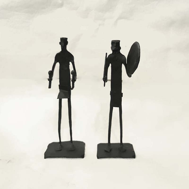 Melodic Artistry: Handcrafted Wrought Iron Musicians Duo from Bastar
