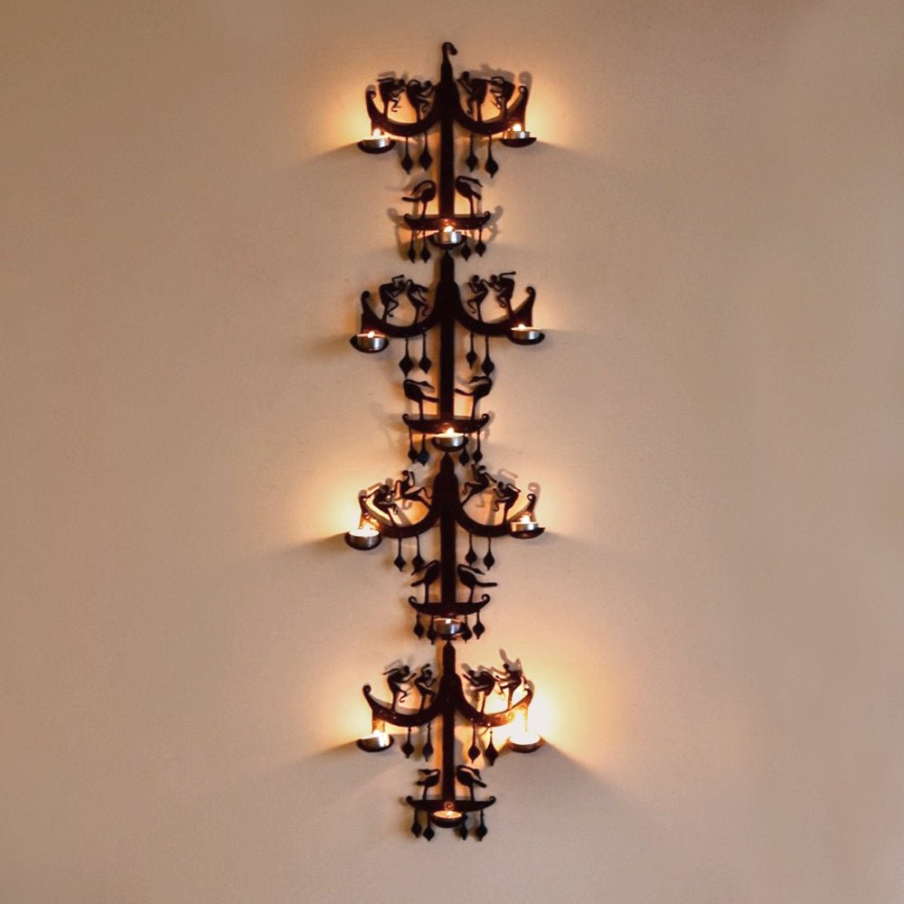 Bastar Tribal Wrought Iron Candle Stand