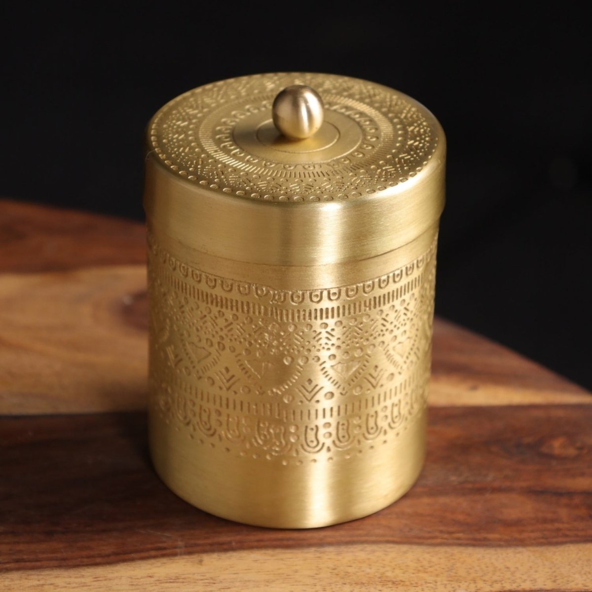 Brass Jar with Lid for Tea, Sugar and Spice in Kitchen Use | Handmade in India