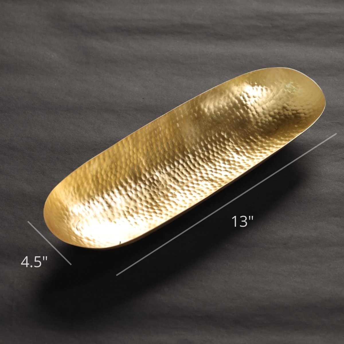 Brass Serving Tray Platter - Matt Finish Hammered Serveware | Kitchen Decor Items | Handmade In India