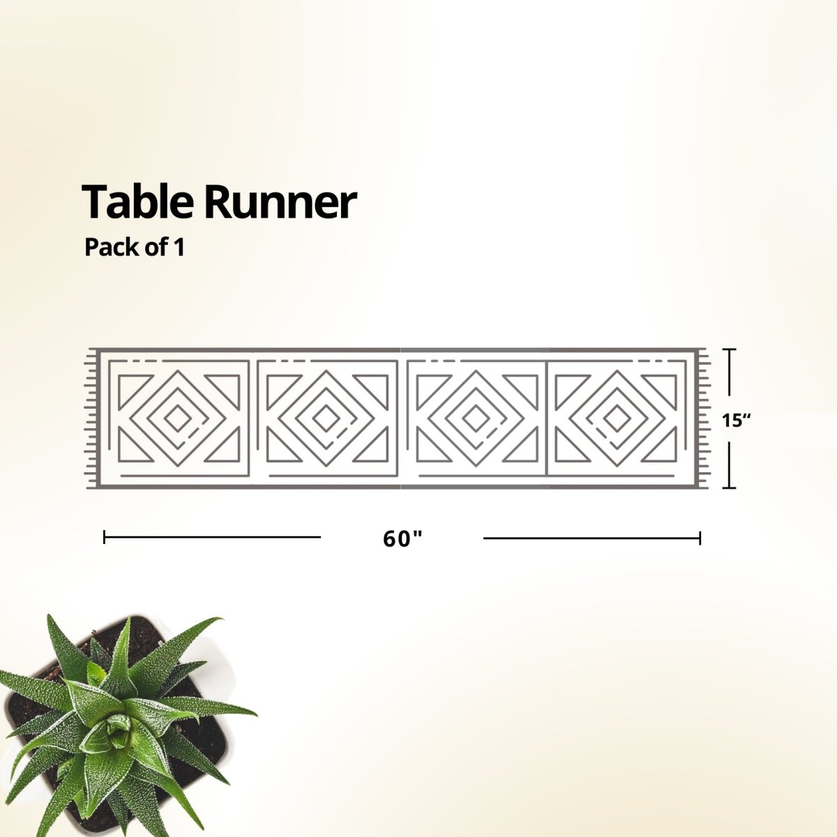 Coral & Sage Green Applique Cotton Dining Table Runner | 15" x 60" | Marigold Collection