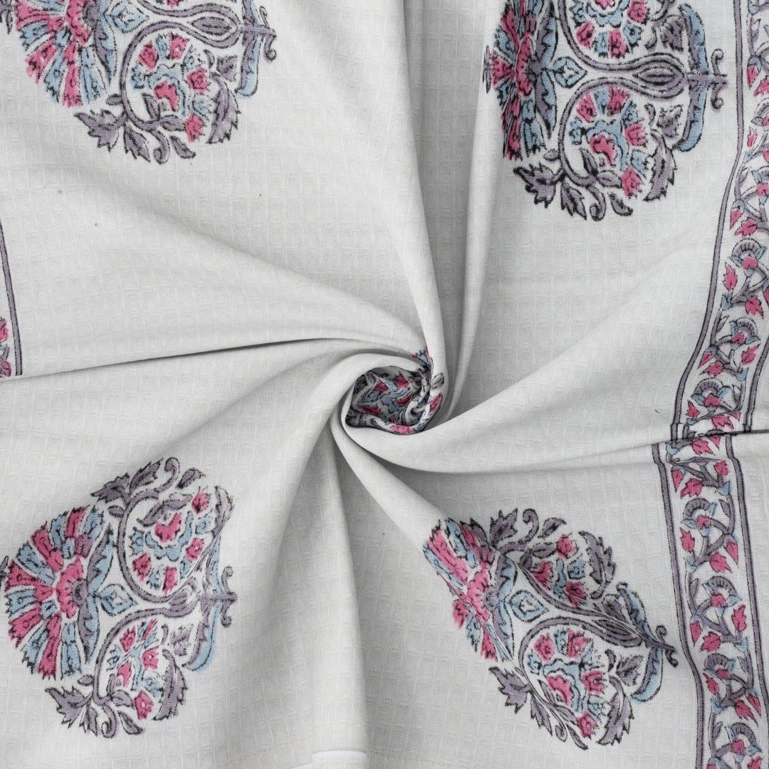 Soft Towels Block Printed in Petal Pattern