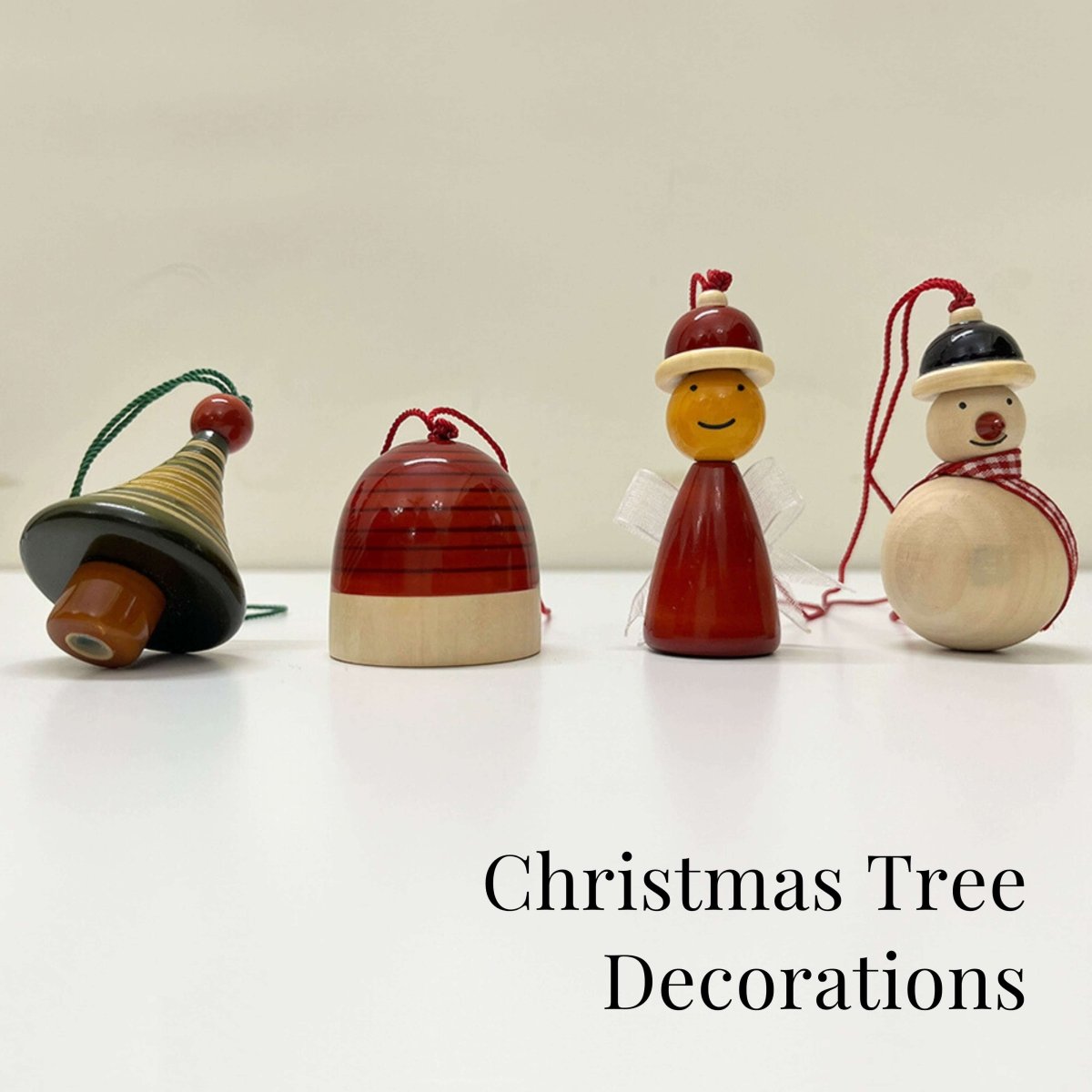 Handmade All Natural Wooden Decorative Ornaments(Set of 4)