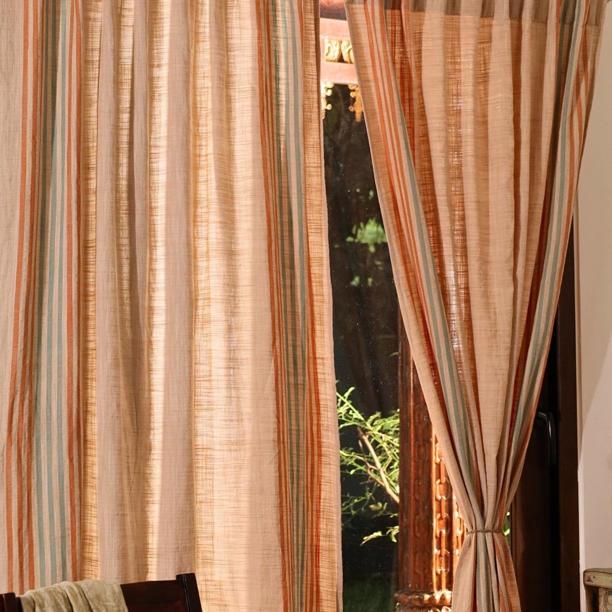 Ivory Cotton Door Curtain | Length 7ft | Marigold Collection