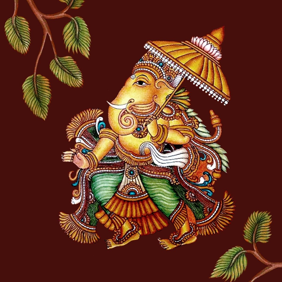 Kerala Mural Art | Wall Painting of Ganesha