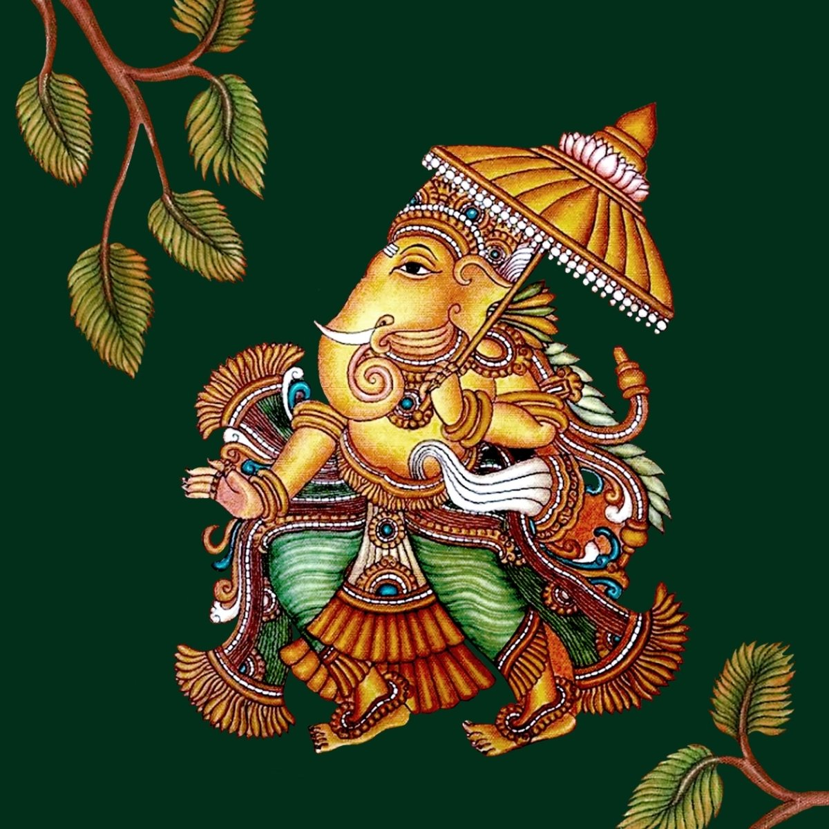 Kerala Mural Art | Wall Painting of Ganesha