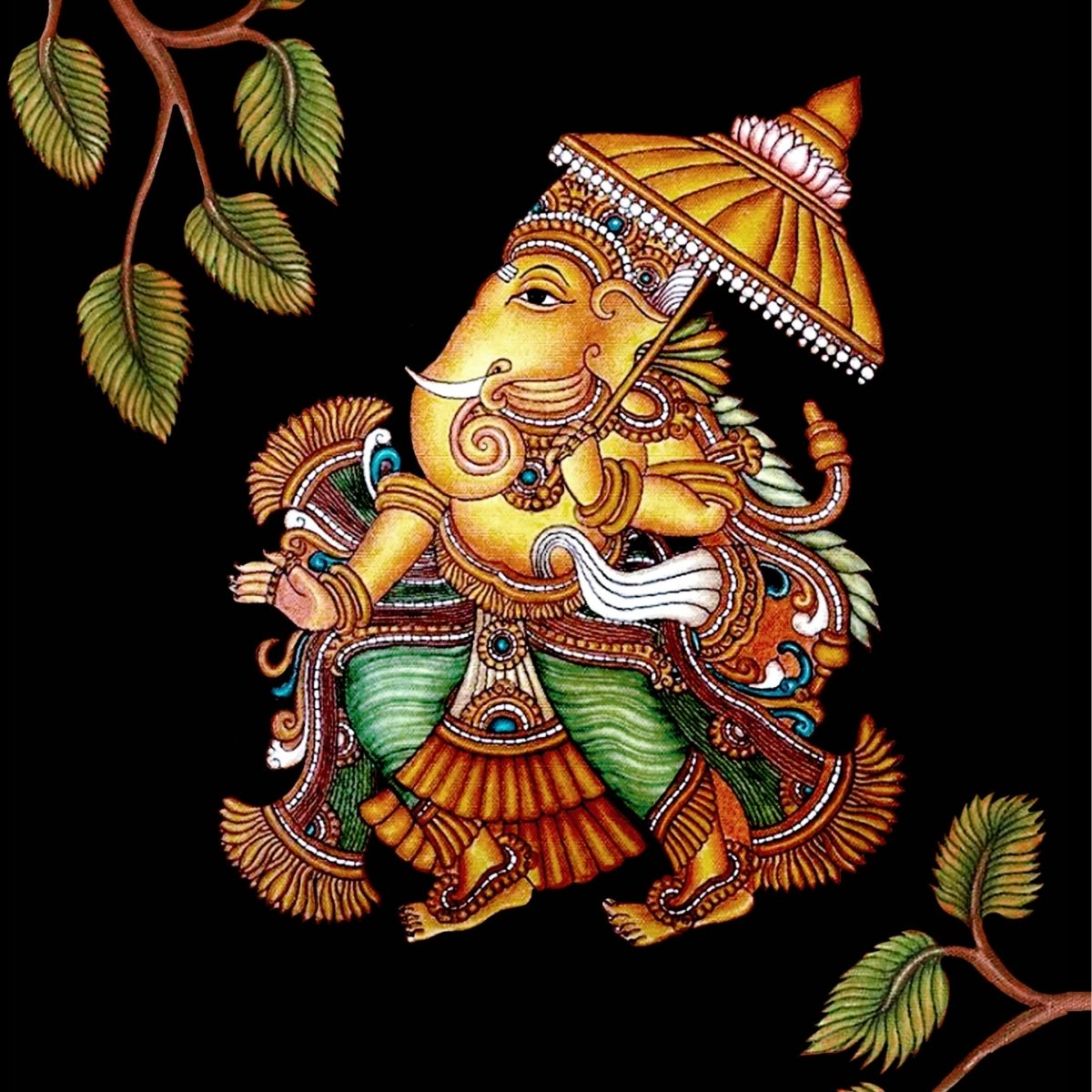 Kerala Mural Art | Wall Painting of Ganesha
