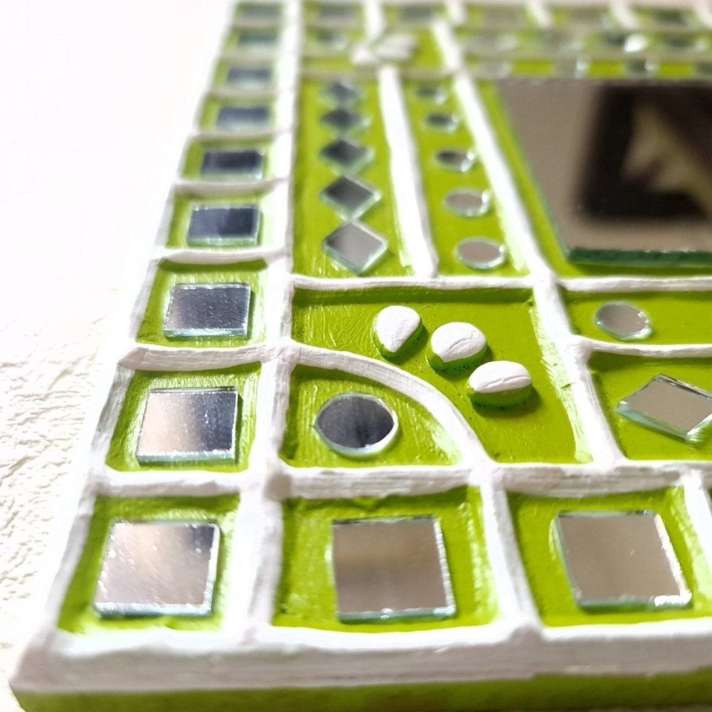 Handmade Lippan Art in Lime Green for Wall Decor