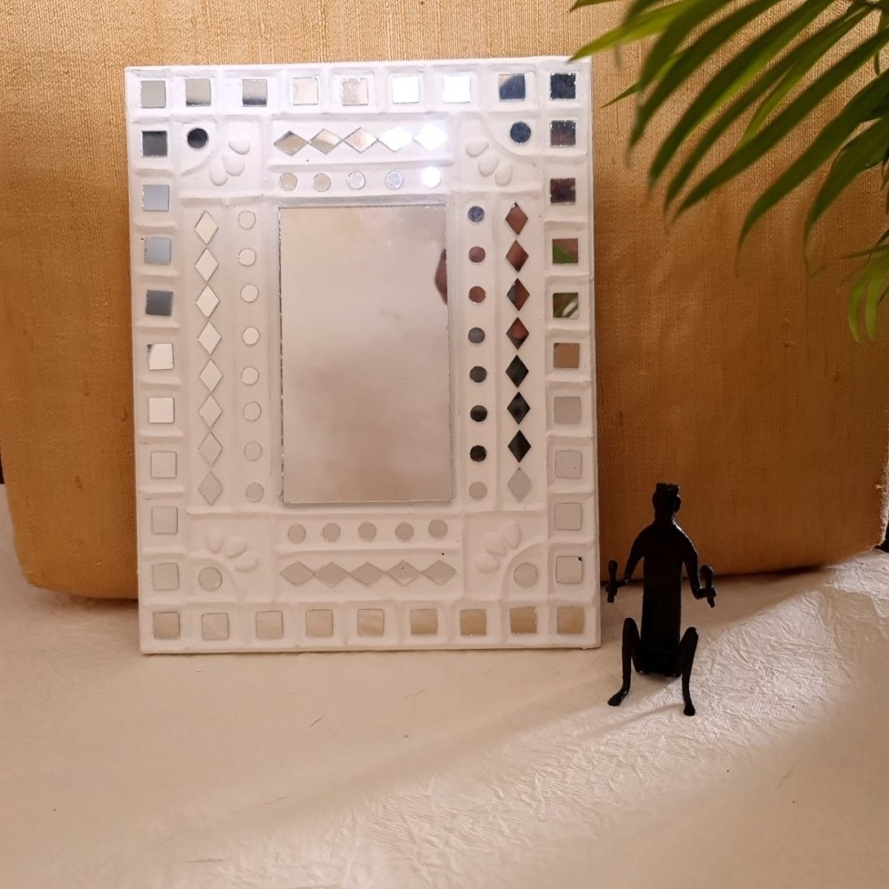 White Lippan Art Frame for Home and Office Decor