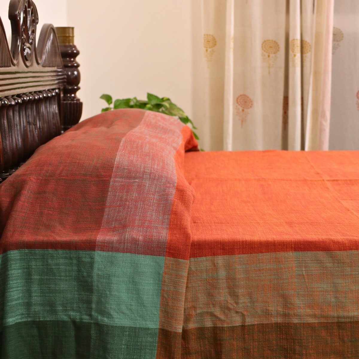 Marigold Rust Cotton Bed Cover | Marigold Collection