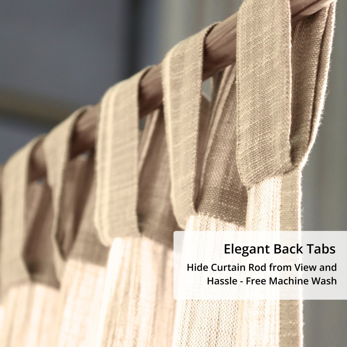 Off-White & Charcoal Handwoven Cotton Striped Curtain | 7 ft/9 ft Length