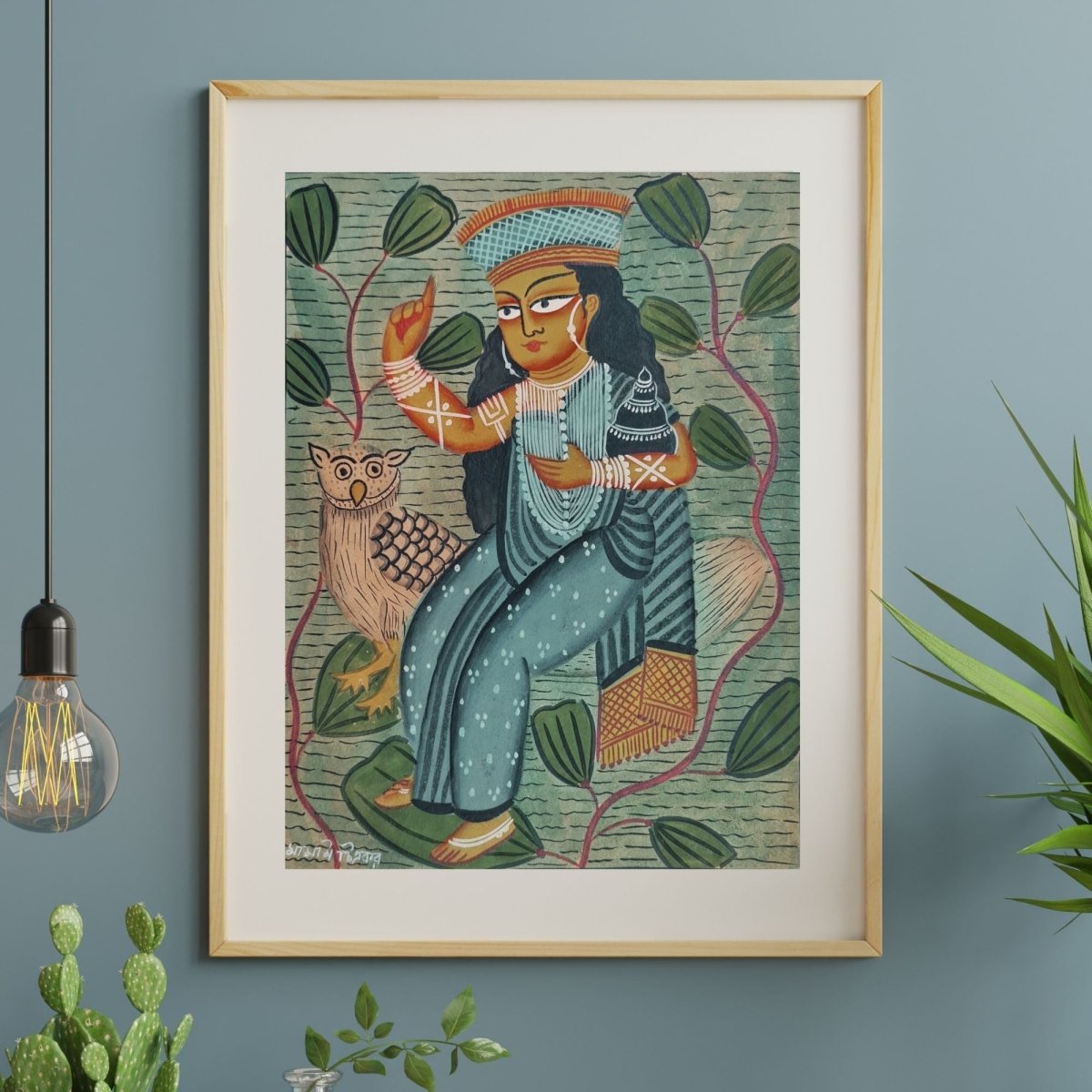 Original Hand-painted Kalighat Painting Lakshmi | Original Painting by a top traditional artist for your home