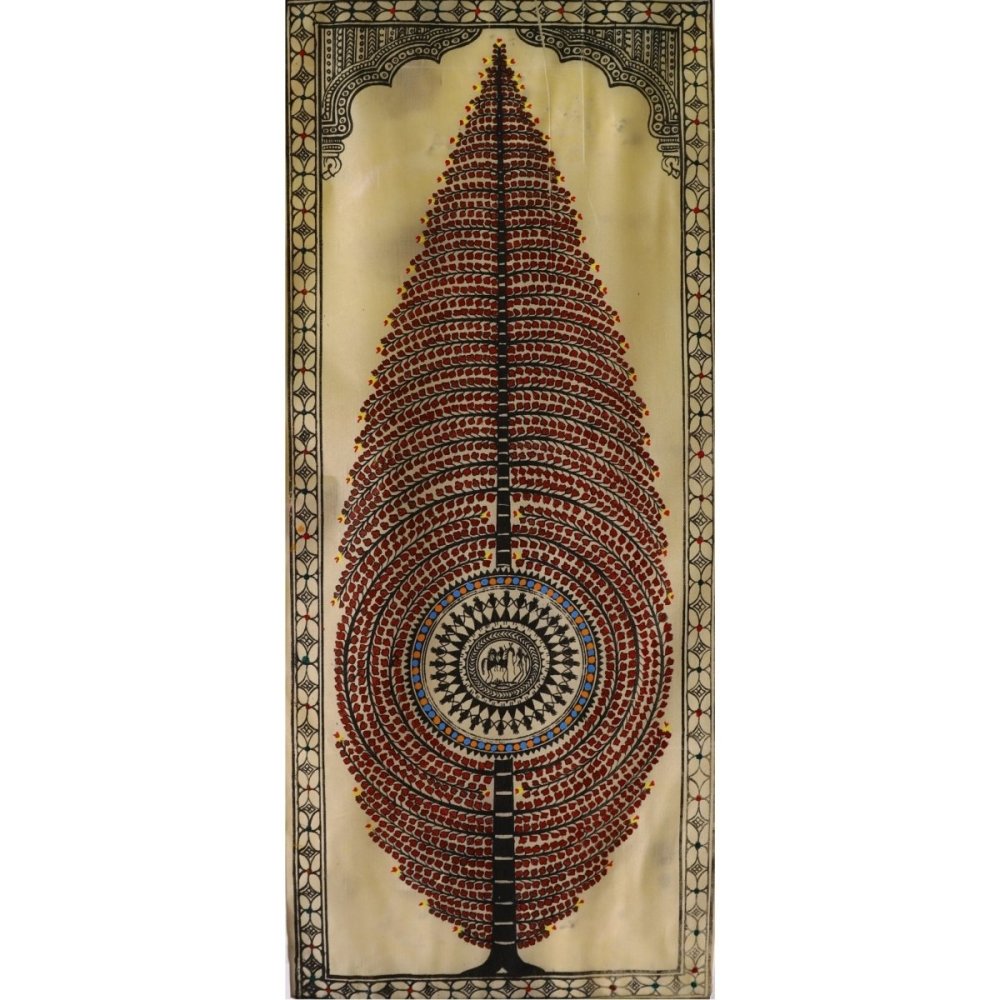 Artistic Mahogany Tussar Pattachitra creation