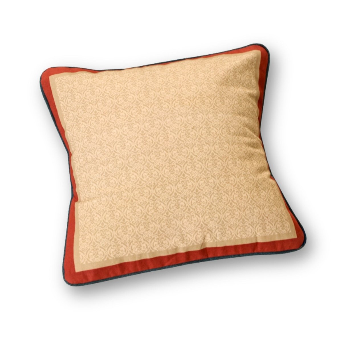 Pure Cotton Cushion Cover 16 inch x 16 inch for living room sofa or bed room | Ivory| Maroon and Navy Blue Colour| Gentle Machine Wash or Hand Wash | Chintz Collection
