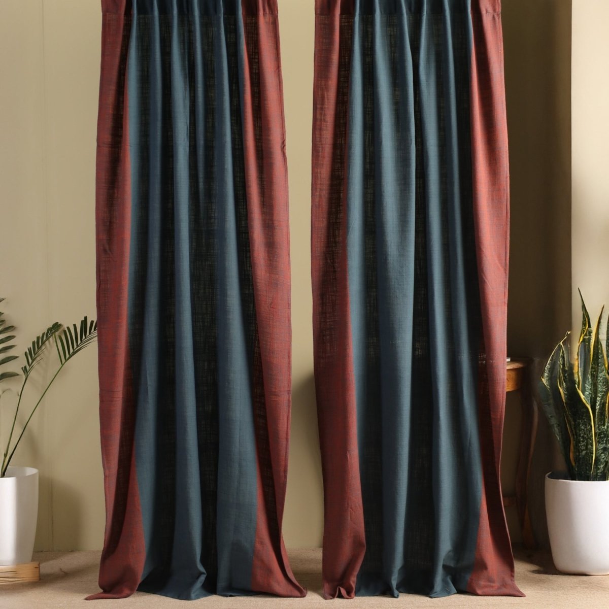 Pure Cotton Door Curtain in 7ft |Navy Blue Colour | Gentle Machine Wash or Hand Wash | Chintz Collection