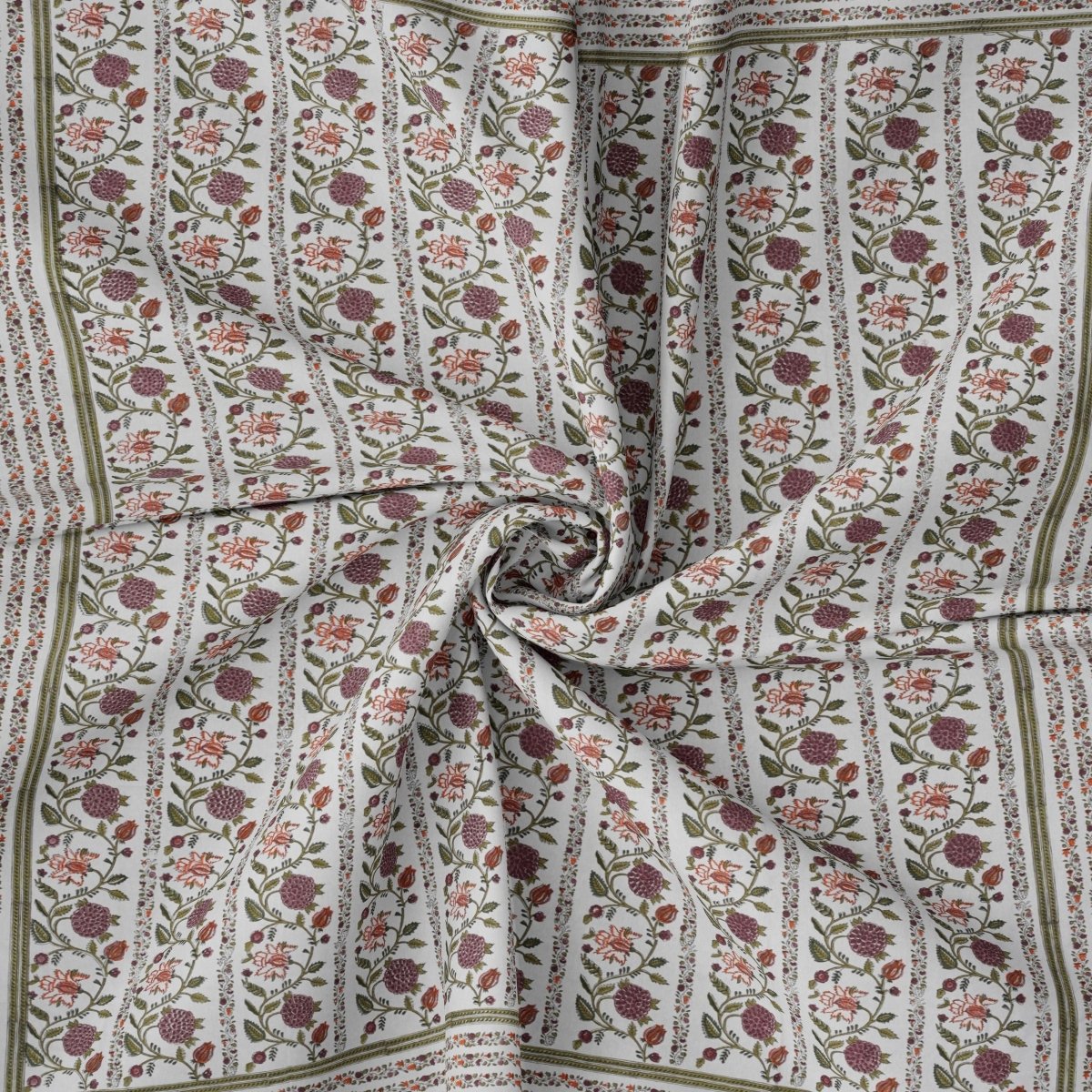 top view of floral printed pillow cover