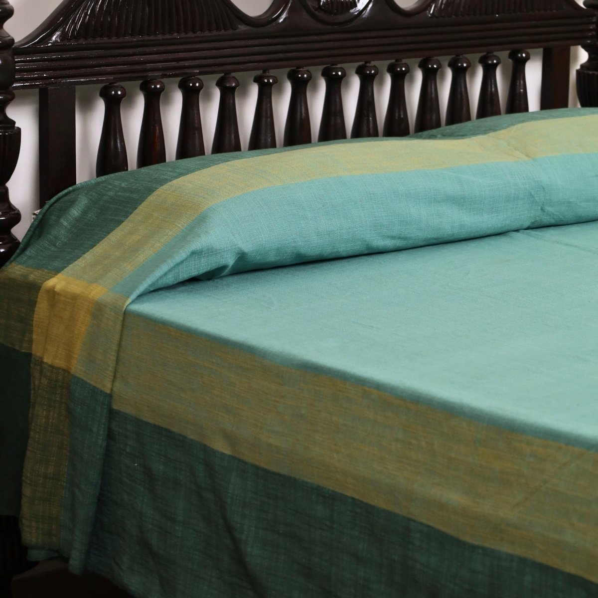 Teal Cotton Bed Cover | Marigold Collection