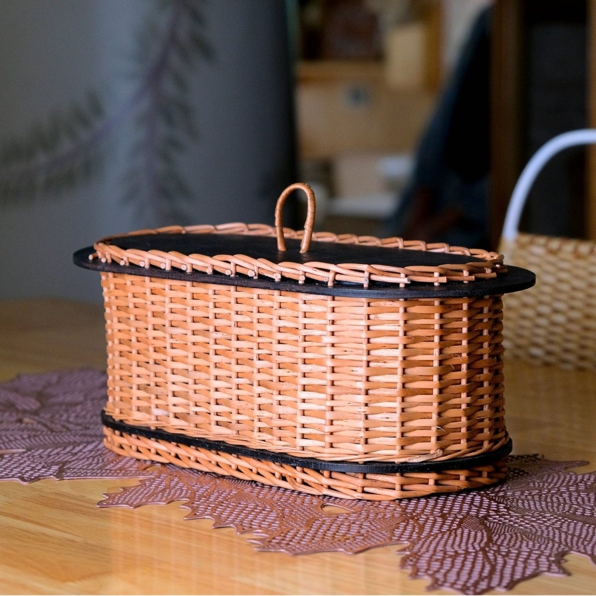 Wicker & Wood Bread Box | Handcrafted in Kashmir