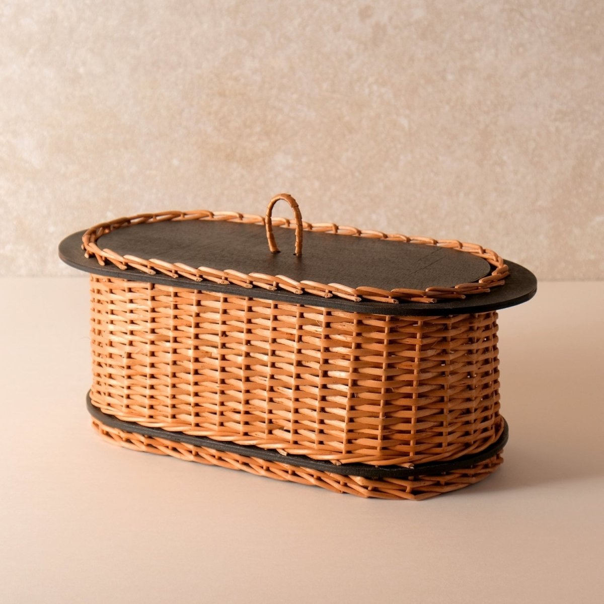 Wicker & Wood Bread Box | Handcrafted in Kashmir