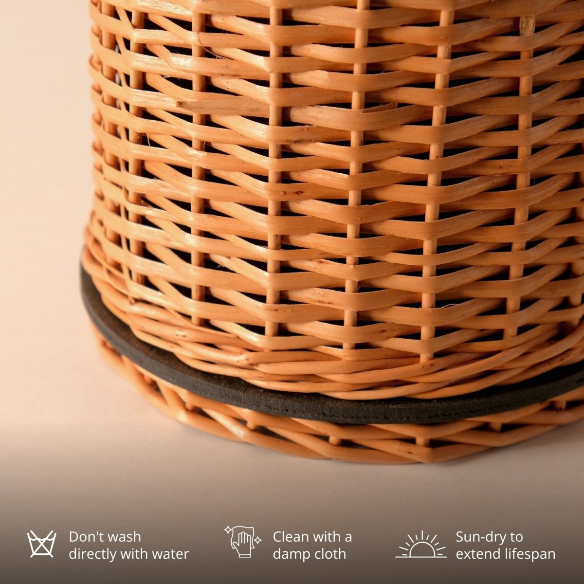 Wicker & Wood Cutlery Holder | Handcrafted in Kashmir
