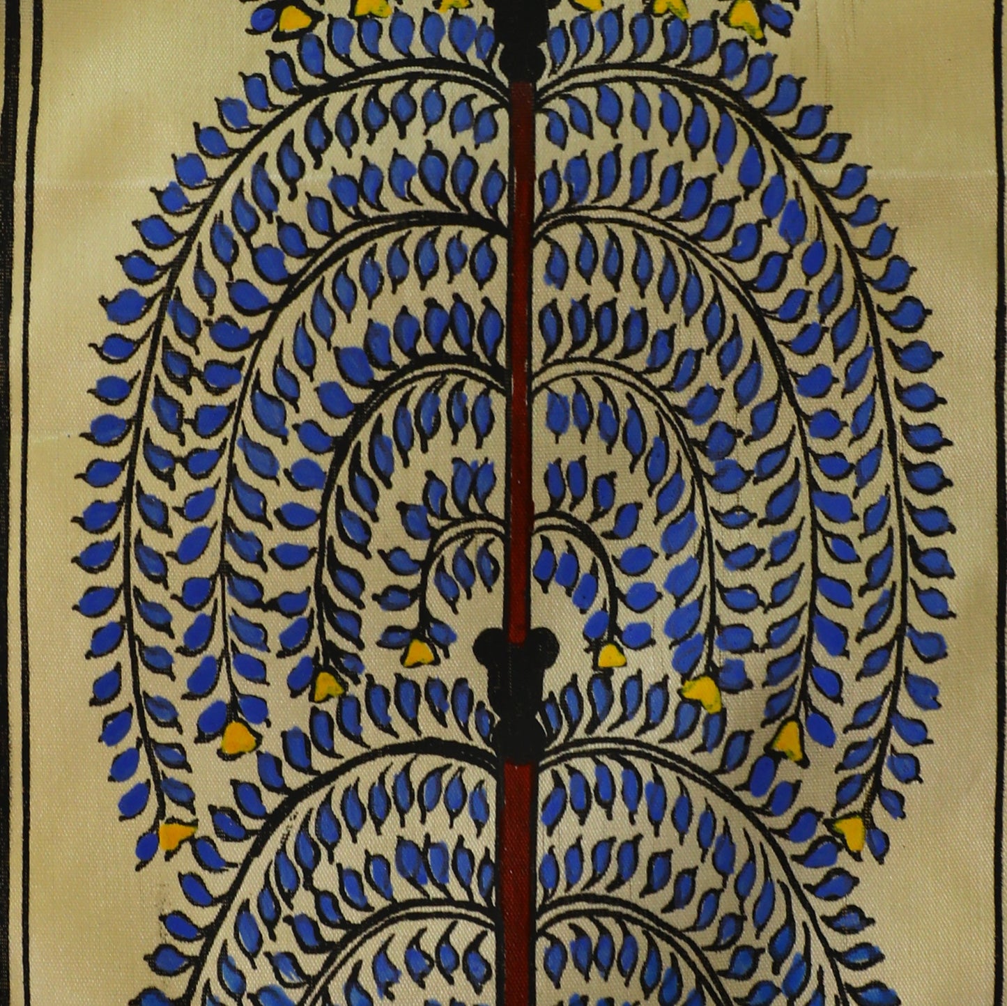 Vibrant Cobalt Tussar Pattachitra, Rich Cultural Heritage