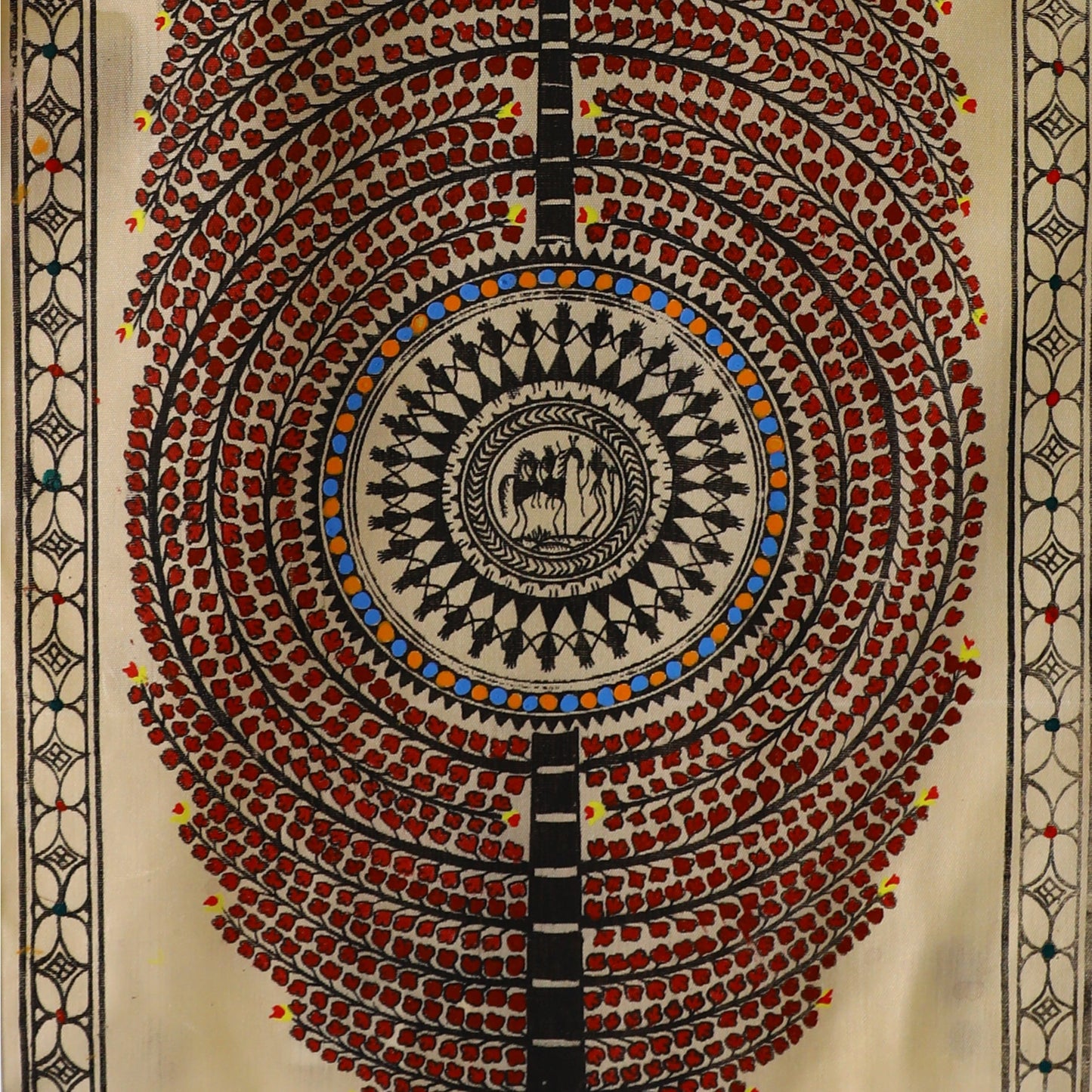 Handcrafted Mahogany Tussar Pattachitra