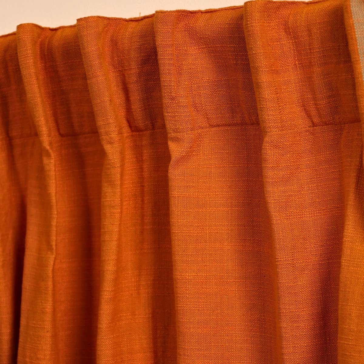 Apricot Rust Cotton Door Curtain | Length 7ft | Marigold Collection