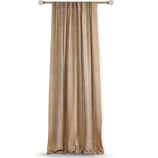 Beige & Blue Handwoven Cotton Striped Curtain | 7 ft/9 ft Length