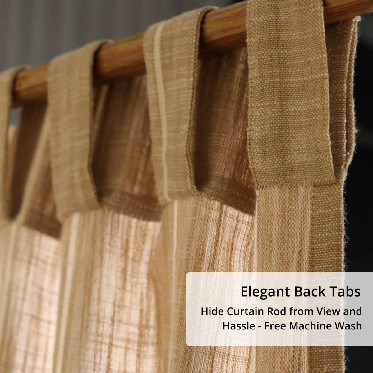 Beige Handwoven Cotton Striped Curtain | 7 ft /9 ft Length
