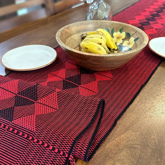 Black & Red Arrowhead Handwoven Table Runner