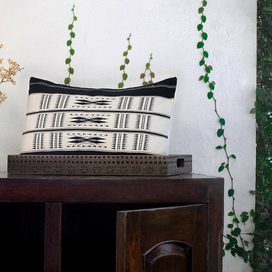 Monochrome Rectangular Handwoven Cushion Cover