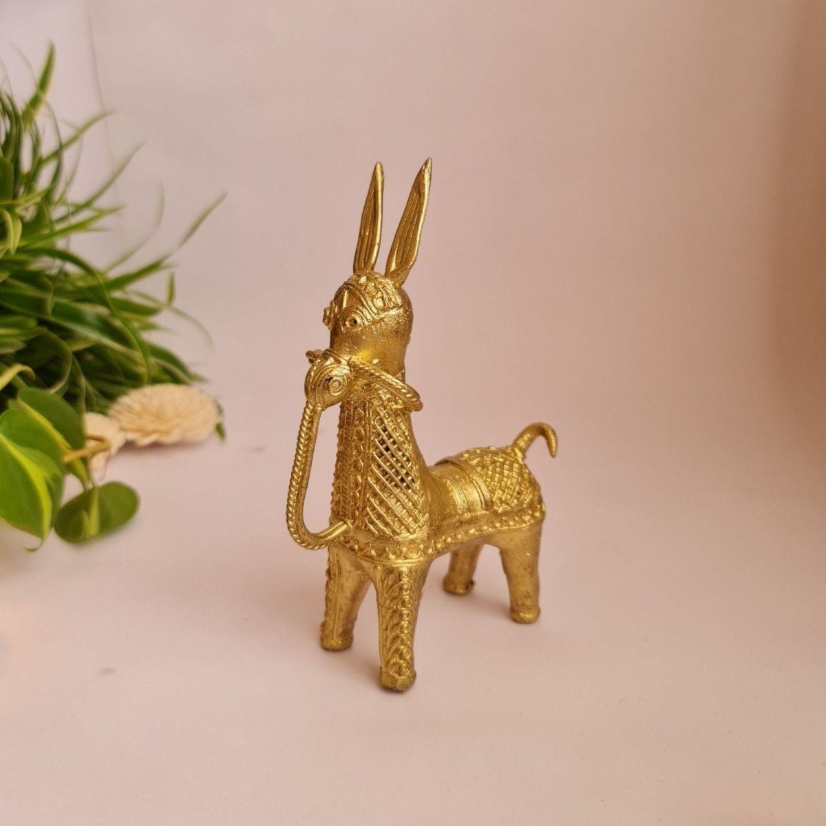 Auspicious Dhokra Horse Figurine Statue 