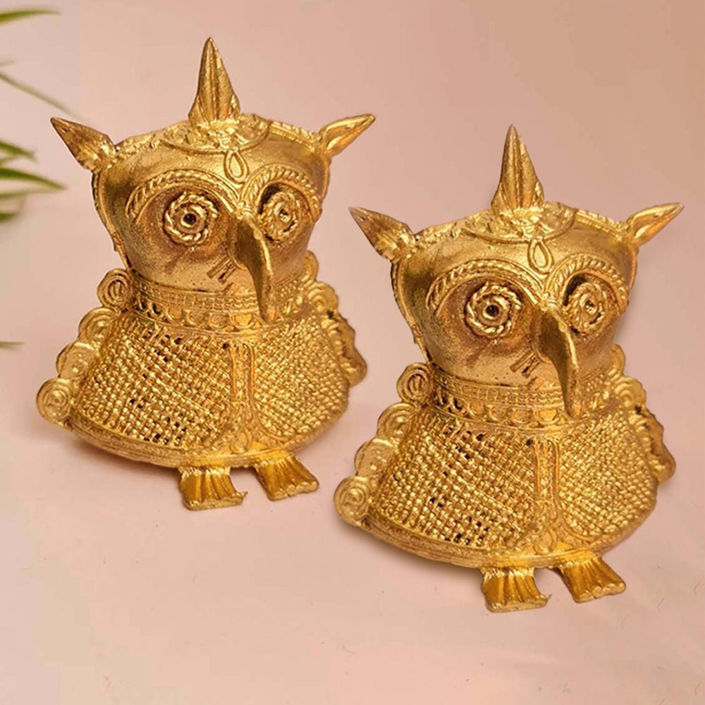 Brass Dhokra Owl Showpiece | Home Decor Handmade In India | Gift