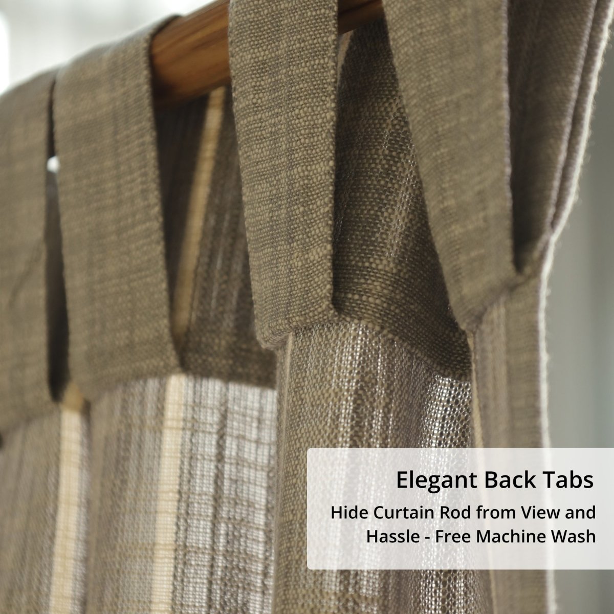 Charcoal Handwoven Cotton Striped Curtain | 7 ft/9 ft Length
