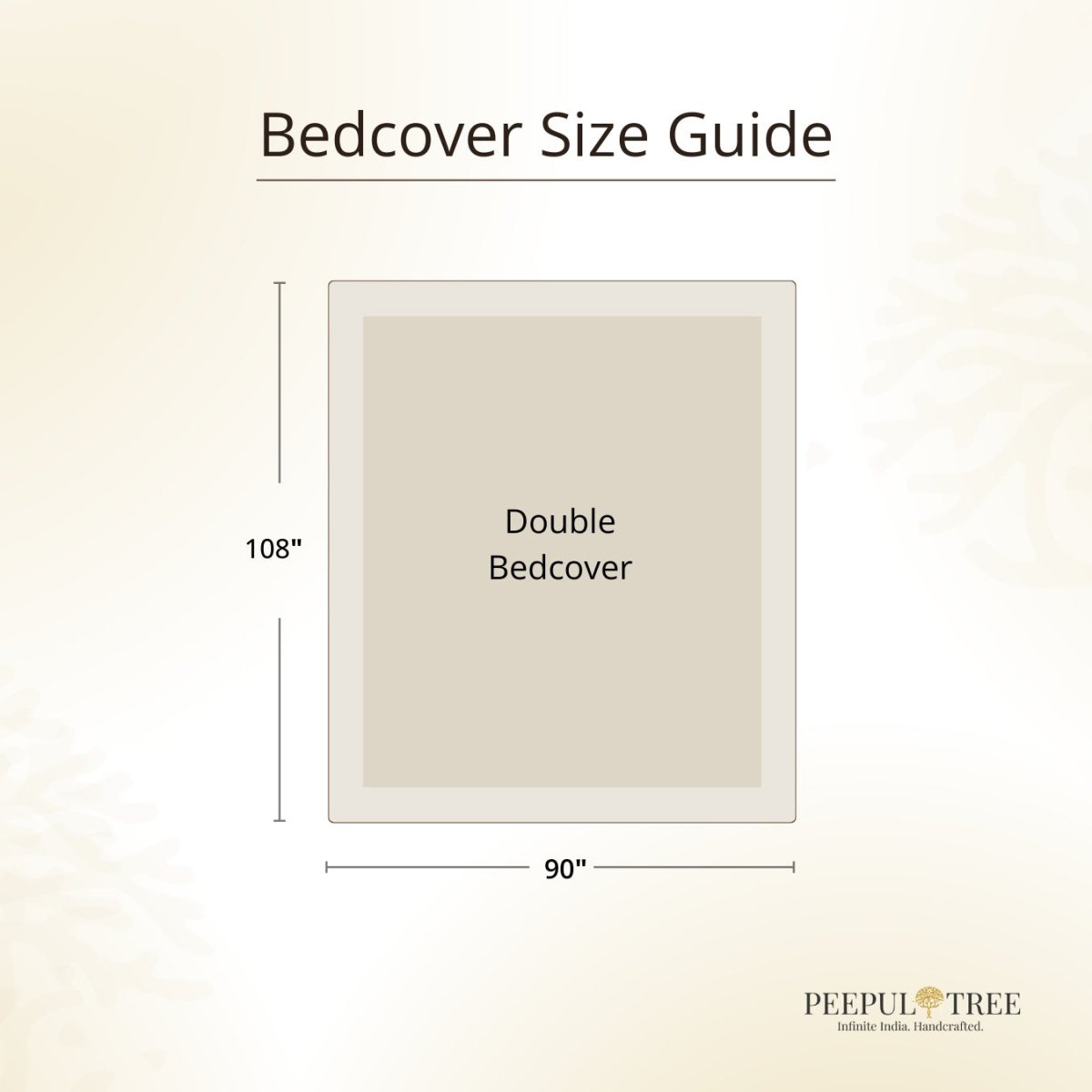 Cotton Bed Cover In Earthy Brown | Queen Size | Handmade In India