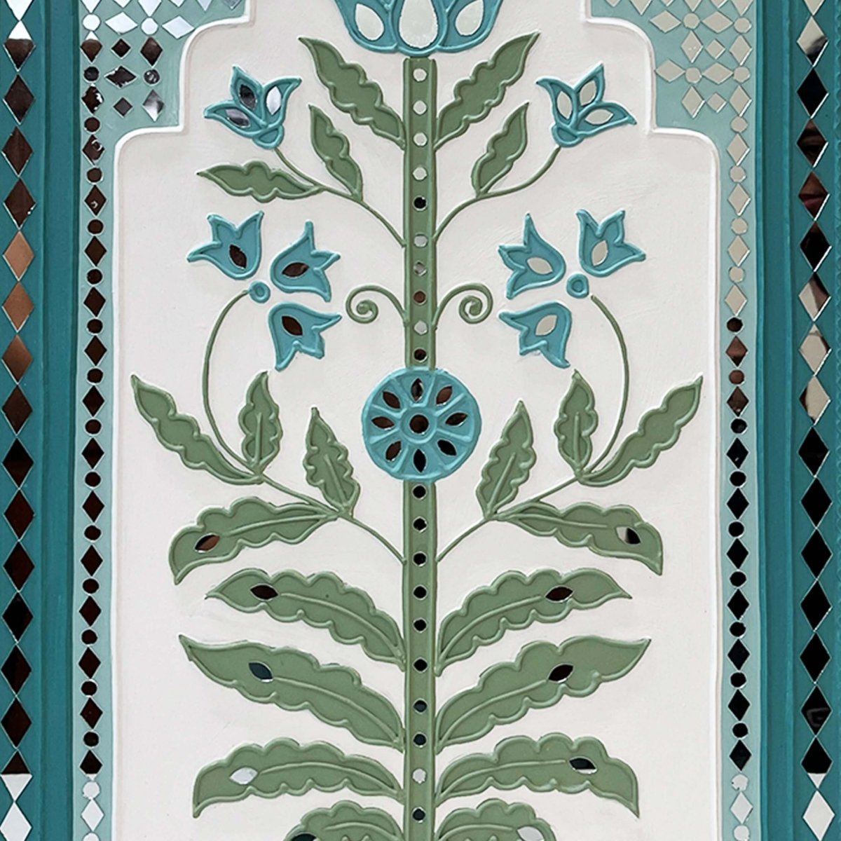 Handcrafted Blue & White Mud Hut Lippan Art Piece for Wall Hanging & Decor