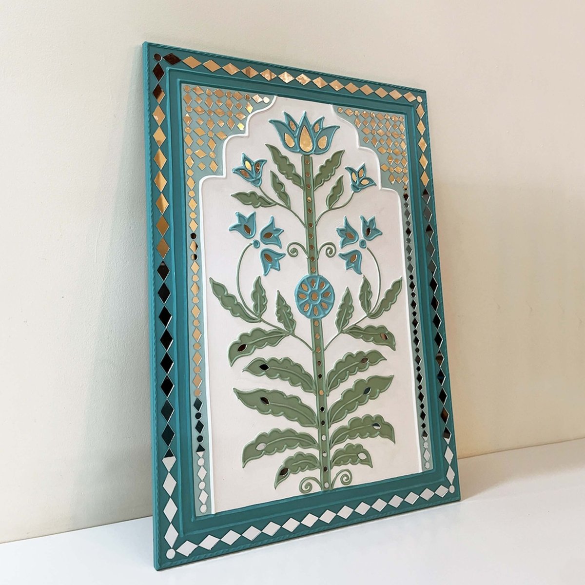 Decorative desert oasis handmade mud art wall hanging, perfect for adding a natural charm