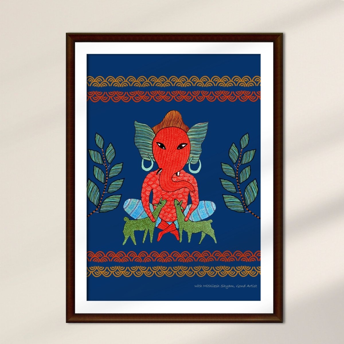 Gond Wall Art Painting Of Forest Ganesha