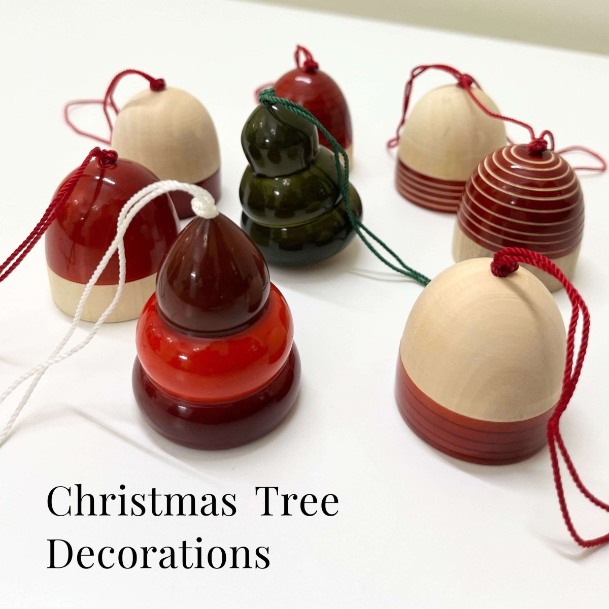 Handmade All Natural Wooden Decorative Bell Ornaments(Set of 8)