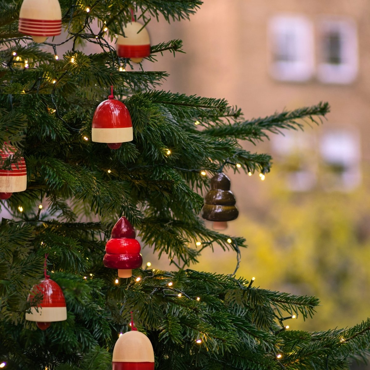Handmade All Natural Wooden Decorative Bell Ornaments(Set of 8)