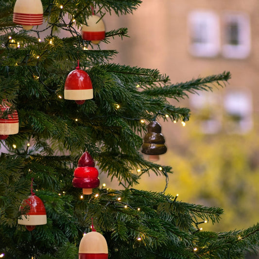 Handmade All Natural Wooden Decorative Bell Ornaments(Set of 8)