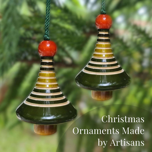 Handmade All Natural Wooden Decorative Ornaments(Set of 2)