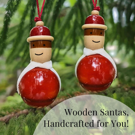 Wooden Doll | Handmade Ornament (Set of 2)