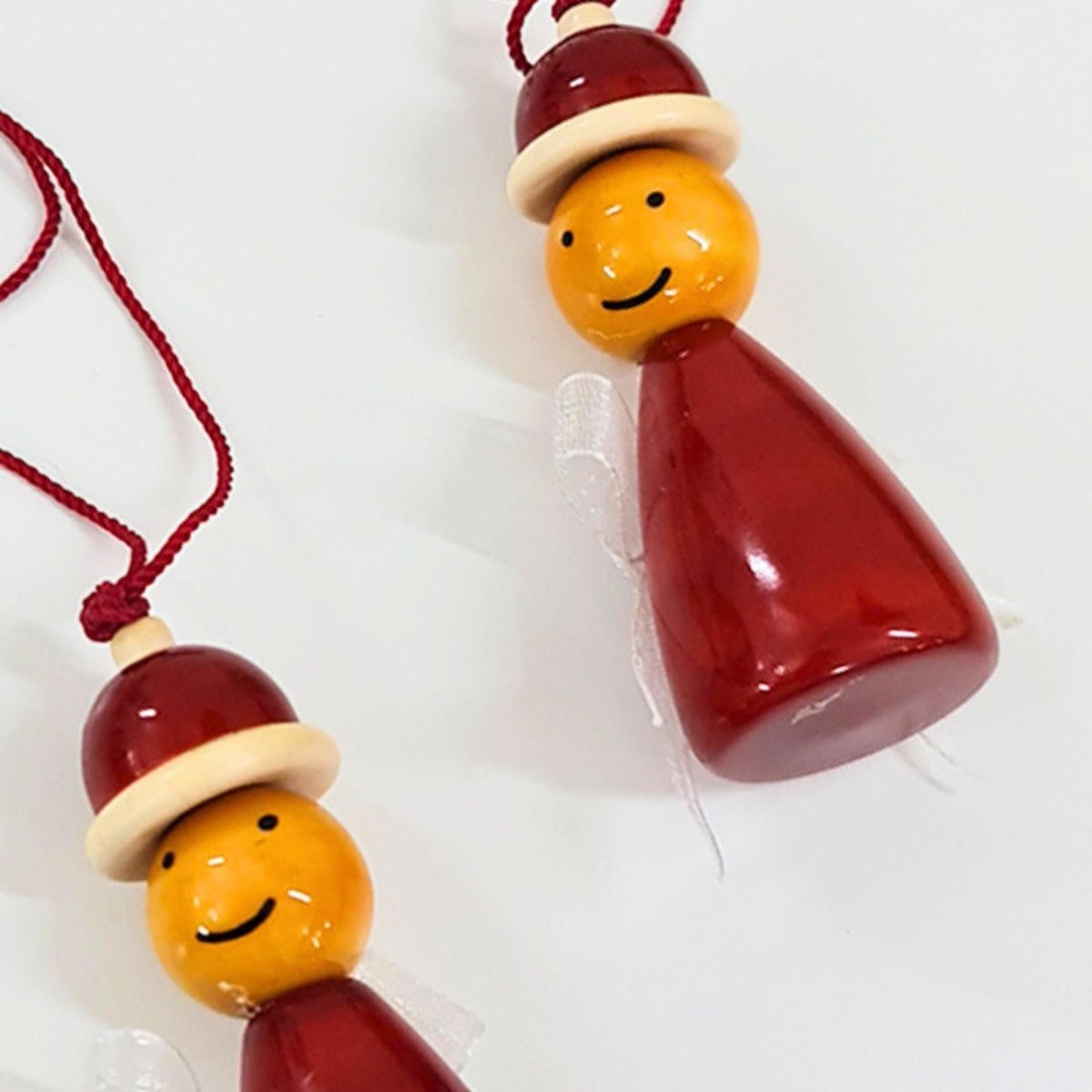 Handmade All Natural Wooden Santa's Elves Decorative Ornaments(Set of 2)