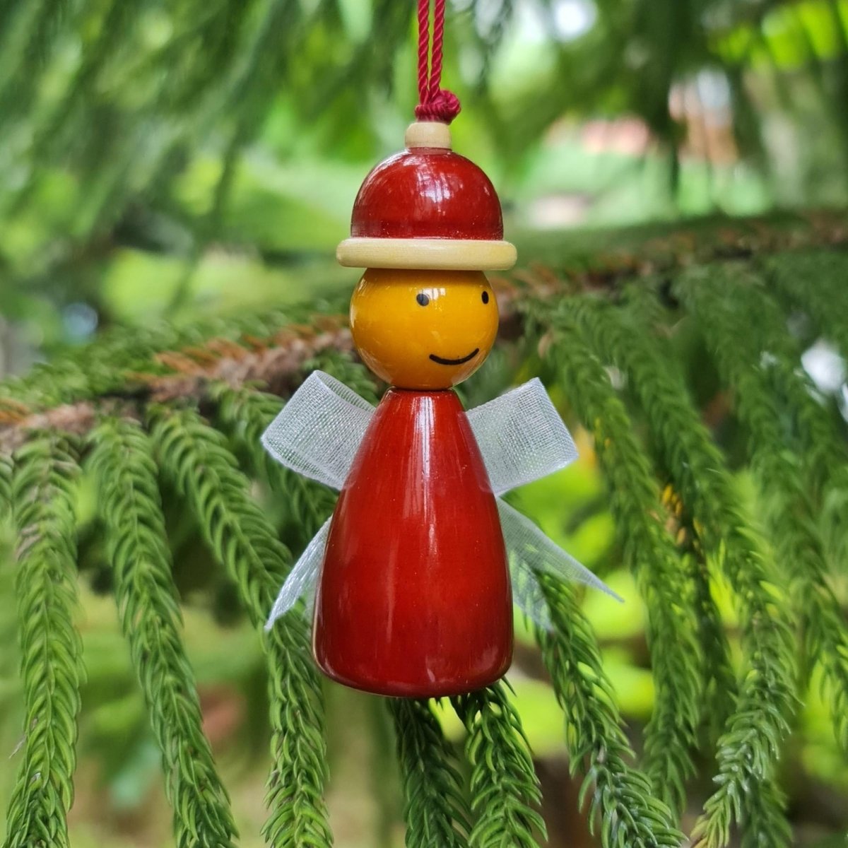 Handmade All Natural Wooden Santa's Elves Decorative Ornaments(Set of 2)