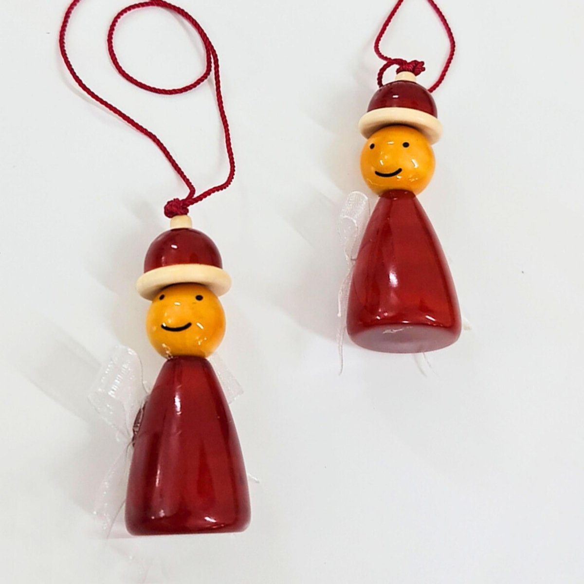 Handmade All Natural Wooden Santa's Elves Decorative Ornaments(Set of 2)