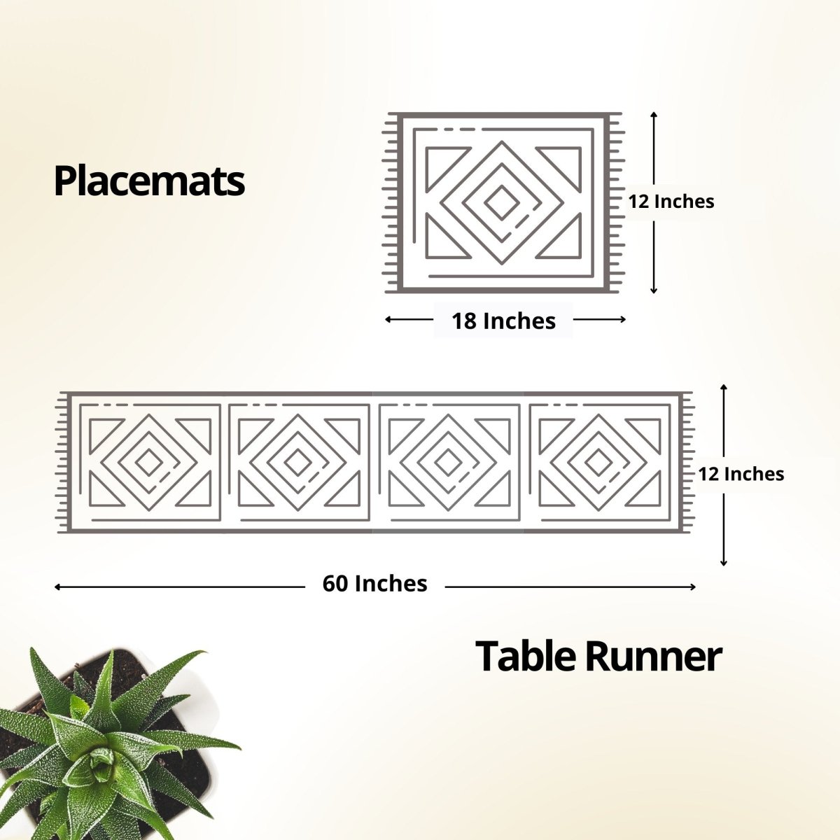 Handmade Dining Table Mats and Table Runner in Black (Set of 6/4) | Eco Friendly Tableware Sustainably Handwoven from Natural Grass